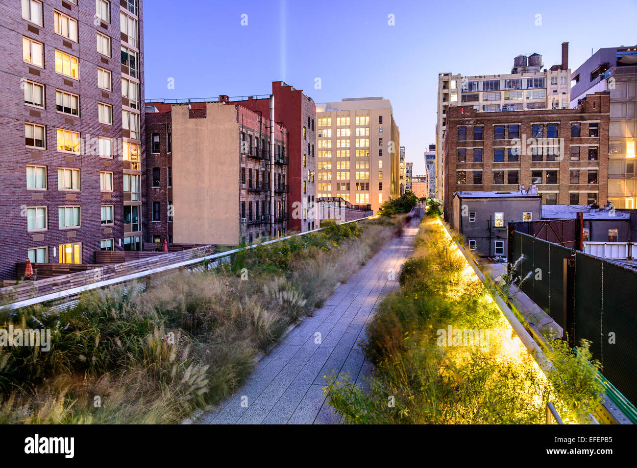 La ville de New York, USA sur le parc High Line. Banque D'Images