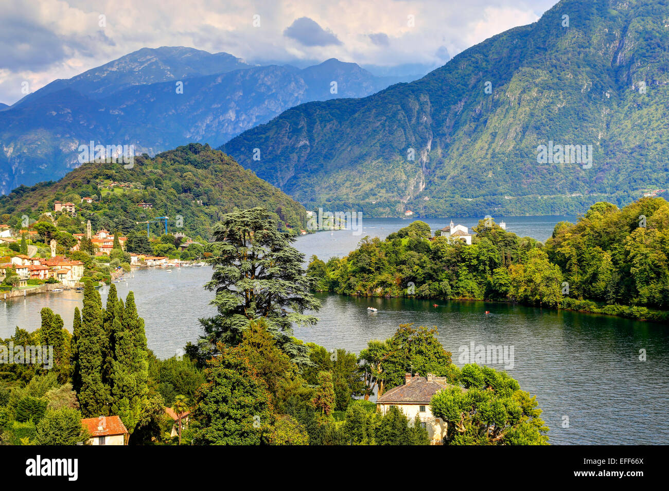 Le lac de Côme, Sala Comacina, Lombardie, Italie Banque D'Images