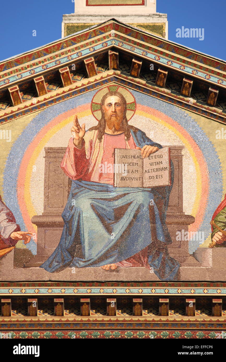 Jésus Christ en mosaïque Saint Paul hors les murs de la cathédrale de Rome, Italie Banque D'Images