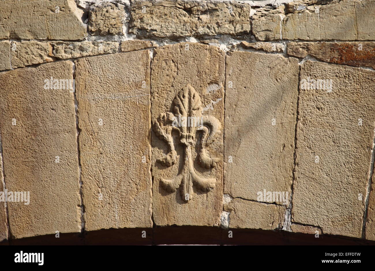 Vieux Mur avec un lys, symbole de Florence Photo Stock - Alamy
