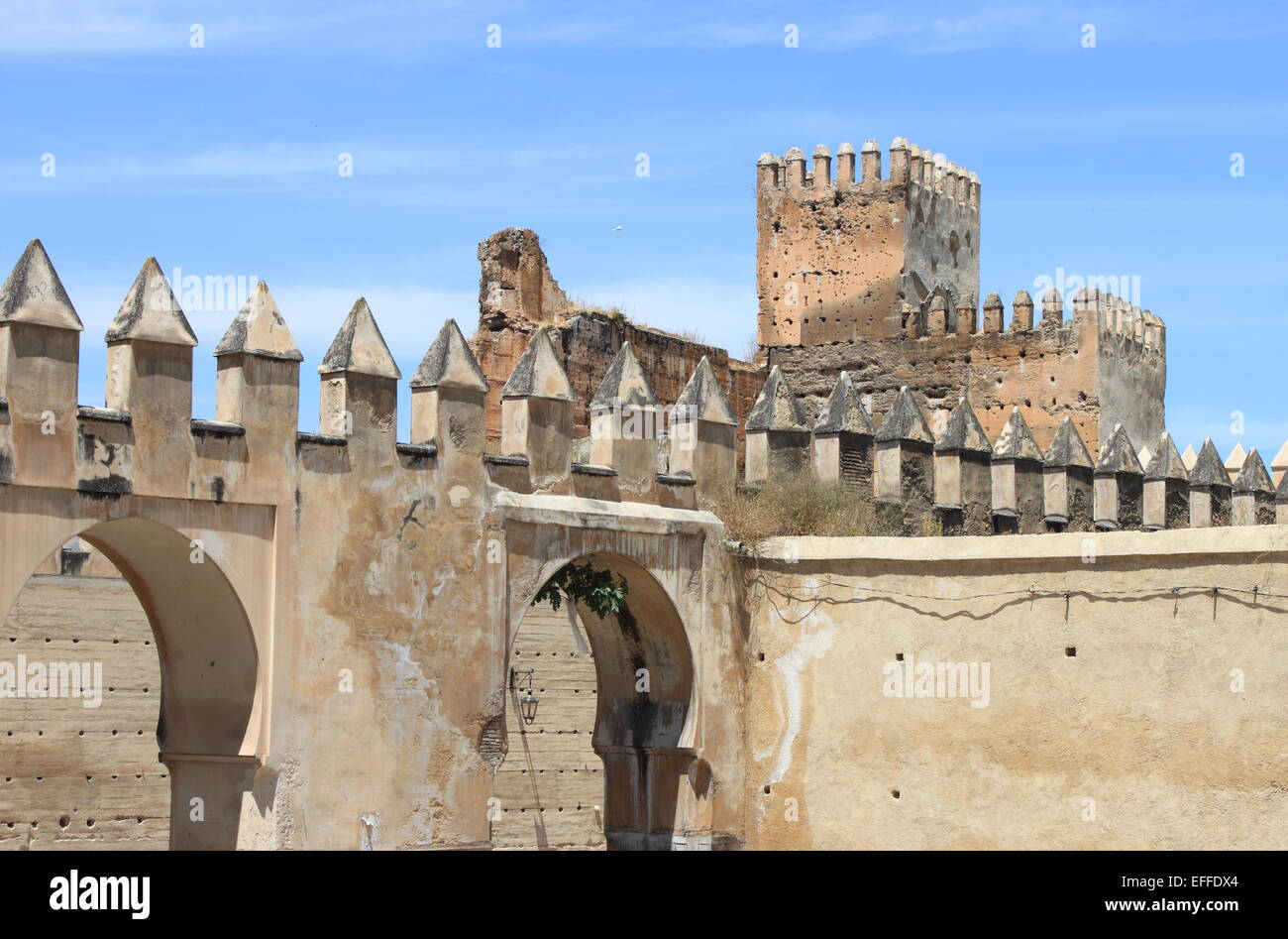 Des murs entourant l'ancienne ville de Fes, Maroc Banque D'Images