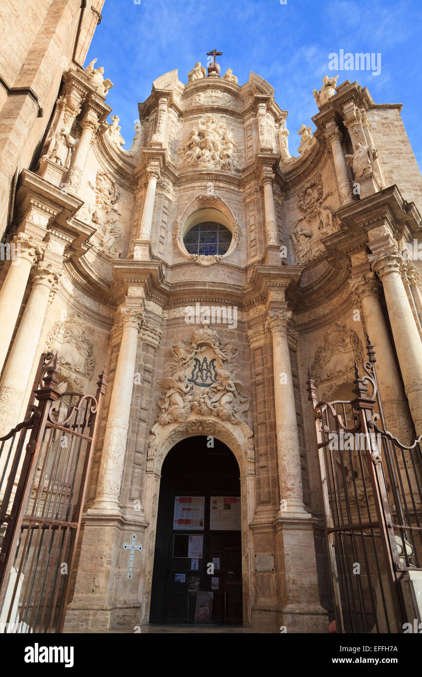 Entrée de la cathédrale de Valence Espagne Banque D'Images