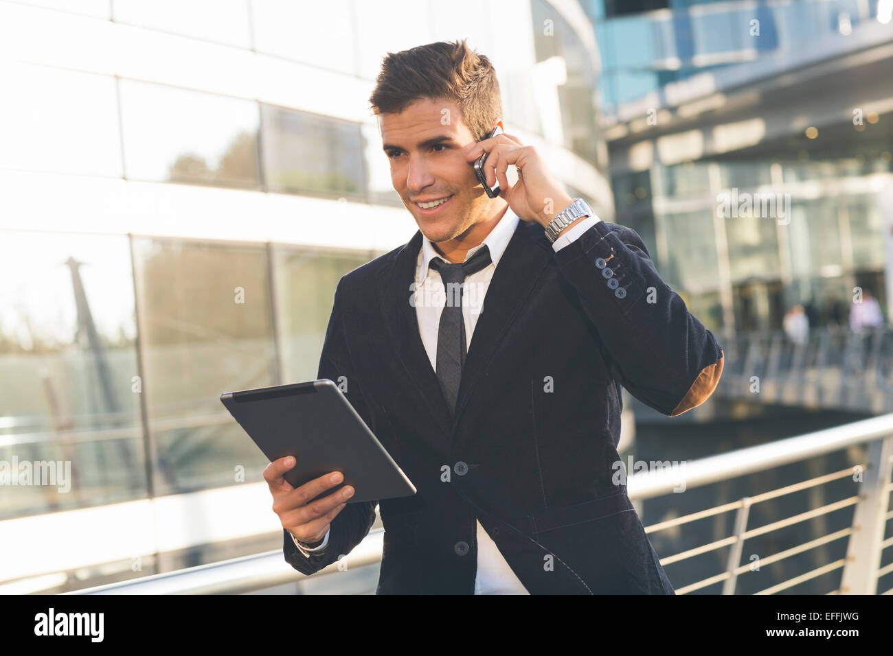 Portrait d'un téléphone mobile et tablette numérique Banque D'Images