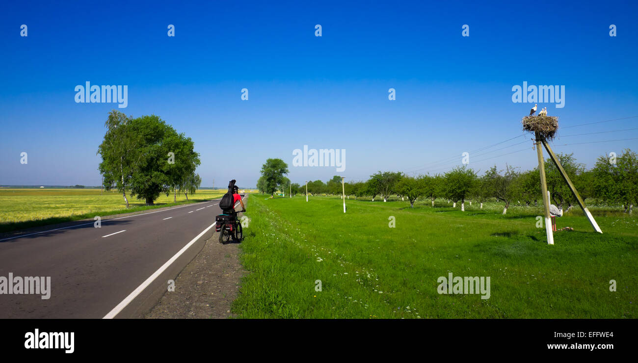 homme en vélo Banque D'Images