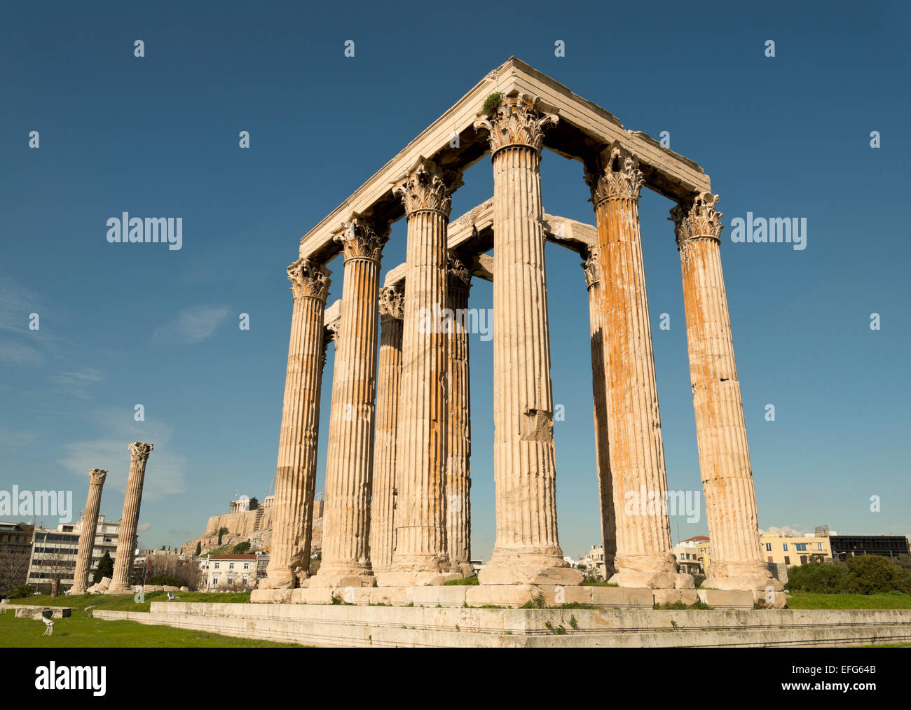 Temple de Zeus à Athènes, Grèce. Banque D'Images