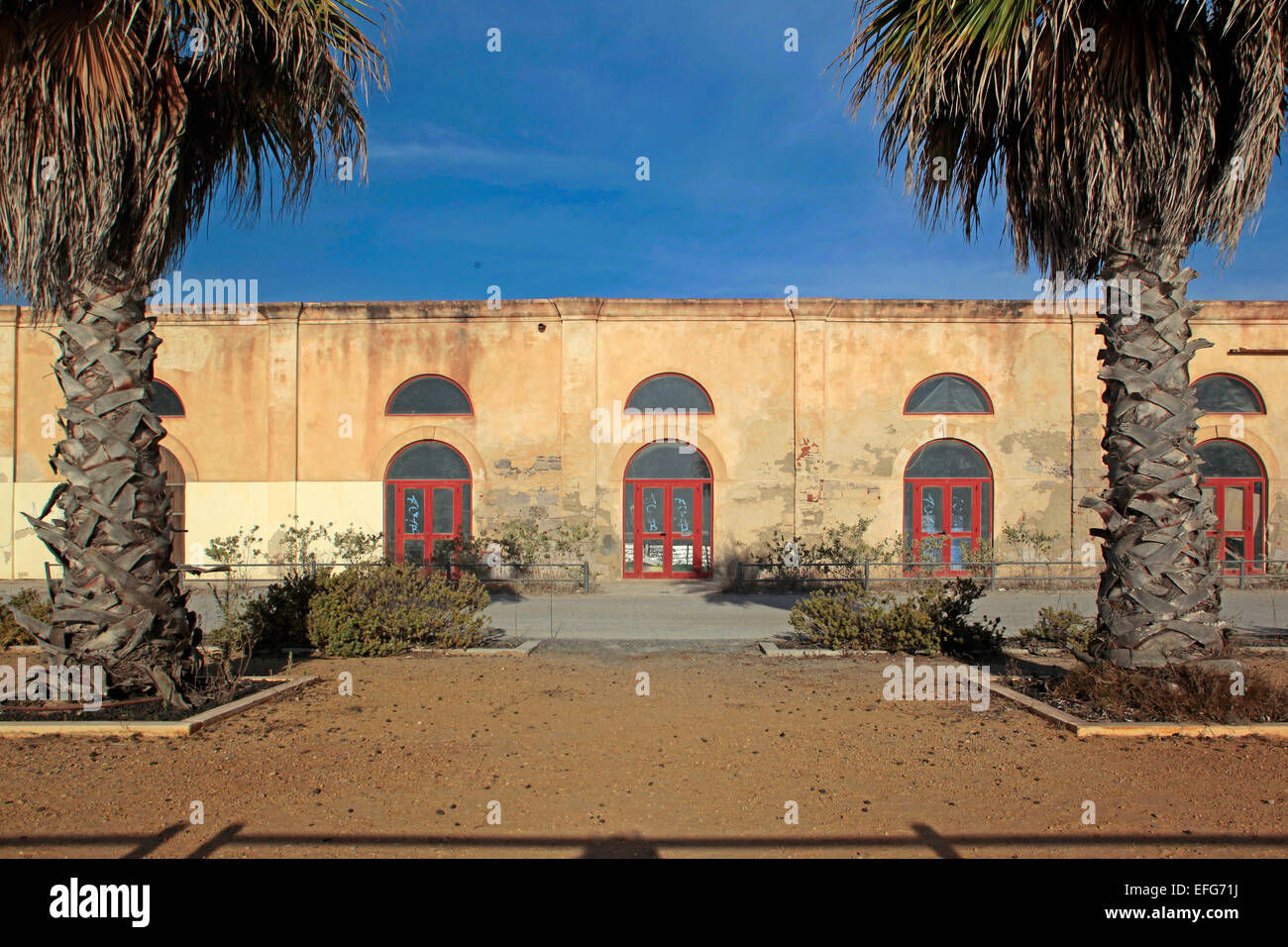 Entrepôts antiques pour la pêche "Museum' Carloforte, île de San Pietro, Sardaigne, Italie, Banque D'Images