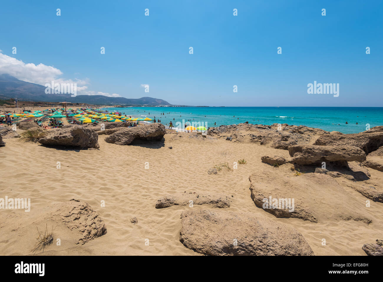 La plage de Falassarna en Crète Grèce Banque D'Images