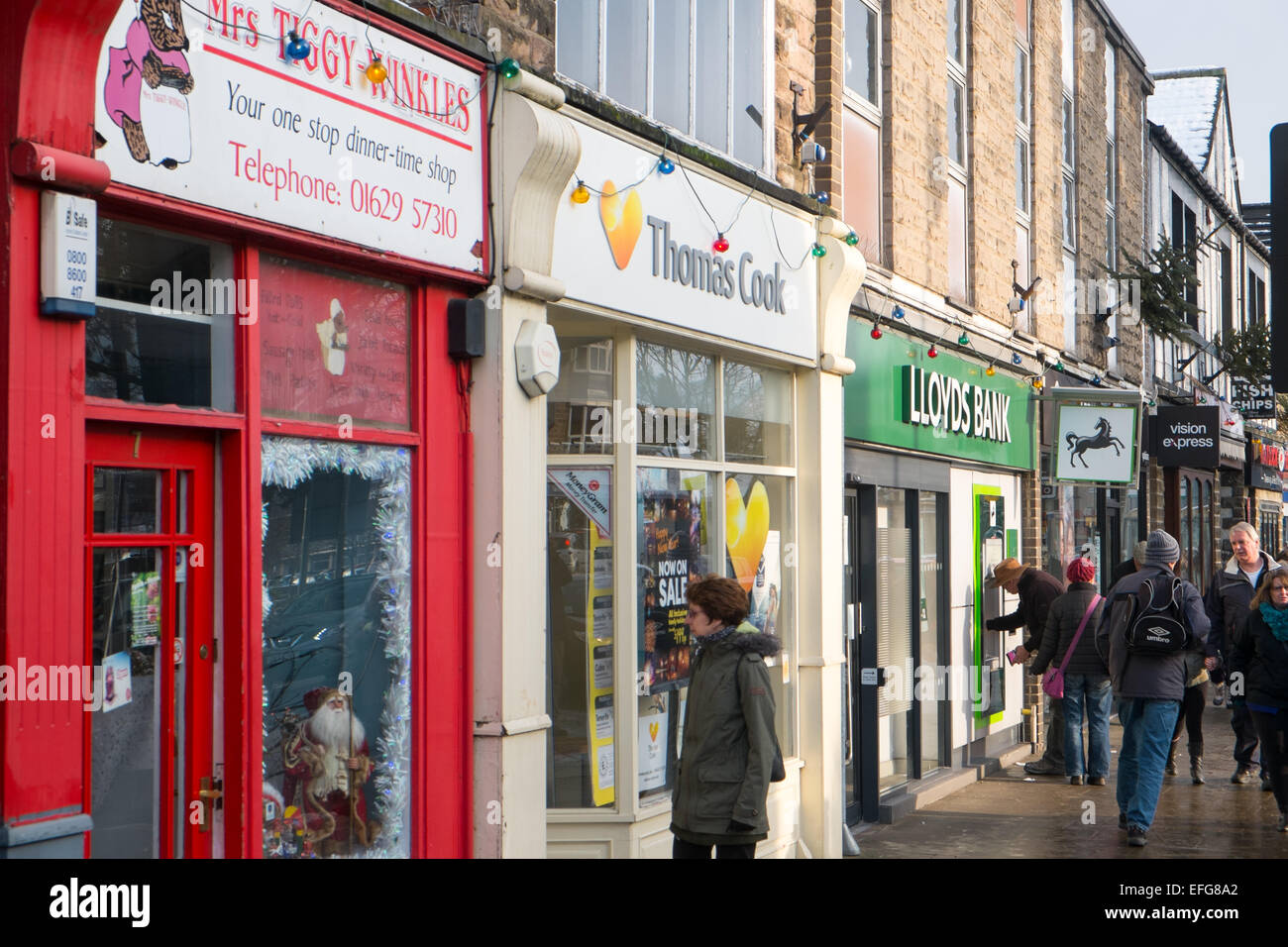 Ville de marché de Matlock Derbyshire en hivers sur une journée, Angleterre Banque D'Images