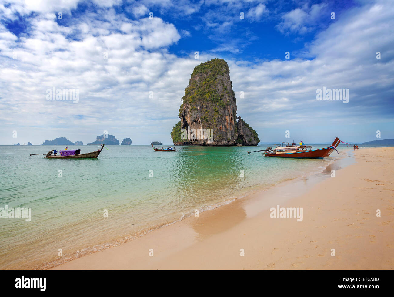 Railay beach tropical en Thaïlande. Banque D'Images