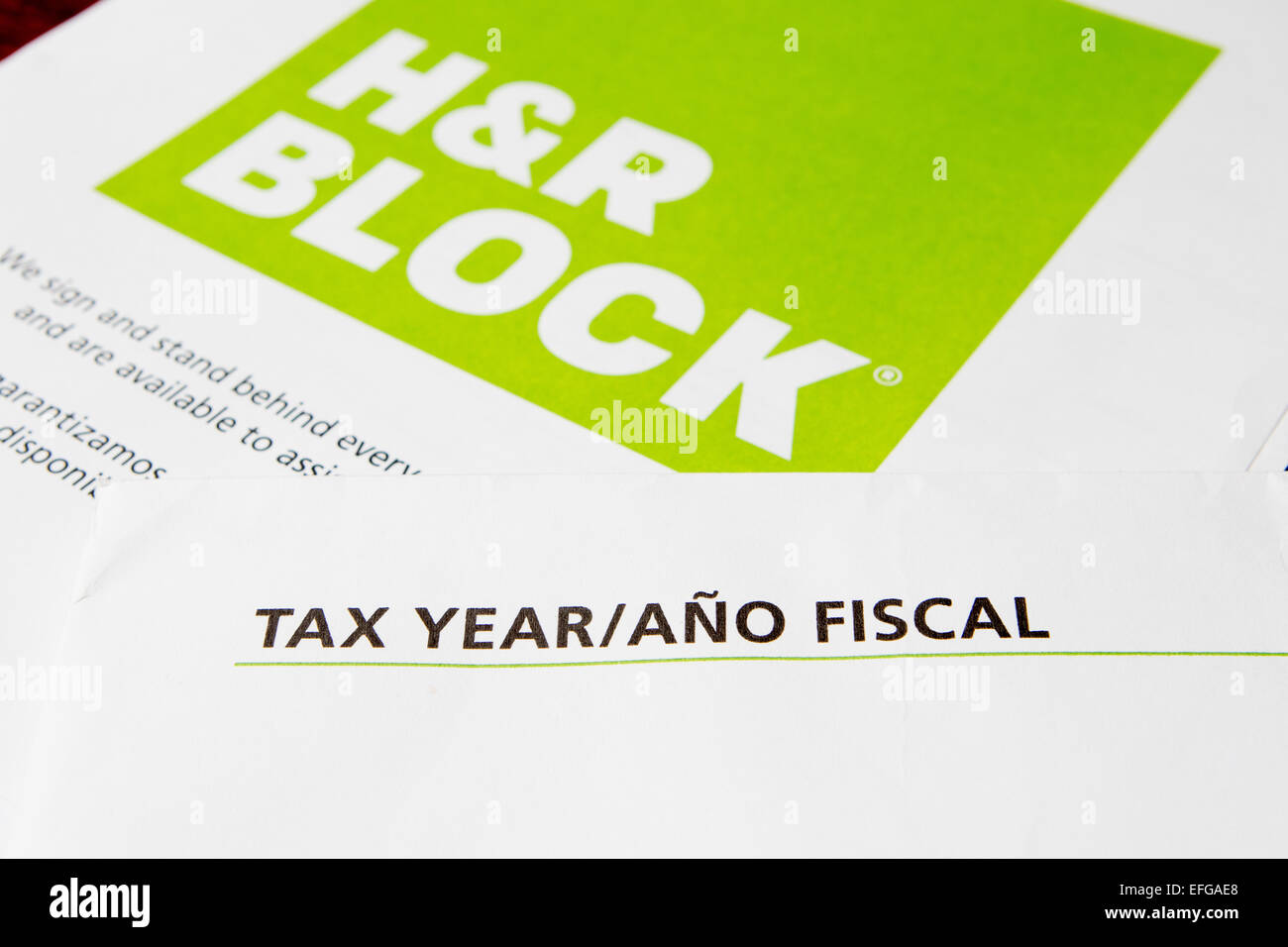 H & R Block est une entreprise de préparation de déclarations de revenus aux États-Unis Banque D'Images