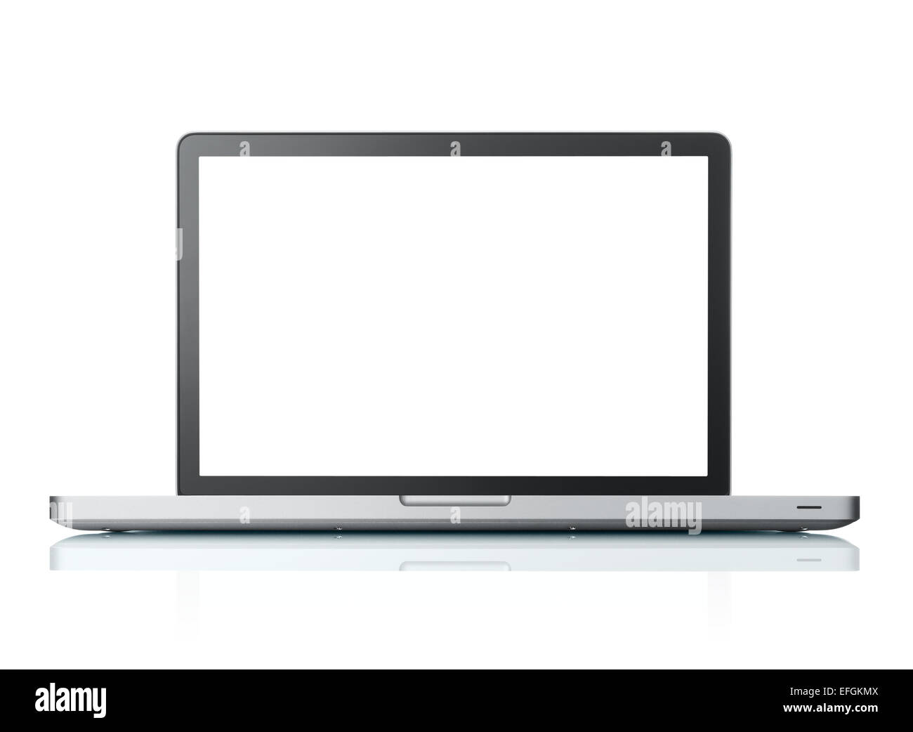 Vue avant de l'ordinateur portable sur low angle avec moniteur blanc Banque D'Images Vue avant de l'ordinateur portable sur low angle avec moniteur blanc Banque D'Images