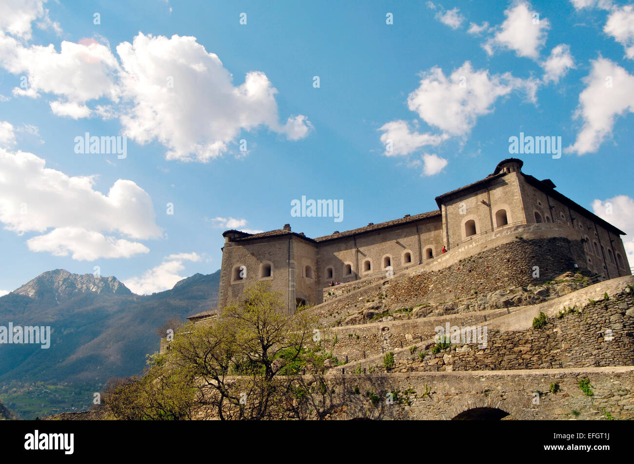 L'Italie, vallée d'Aoste, le château de Bard. Banque D'Images