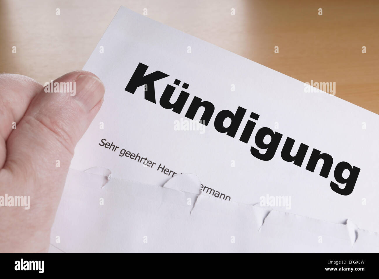 Kuendigung Banque D'Images