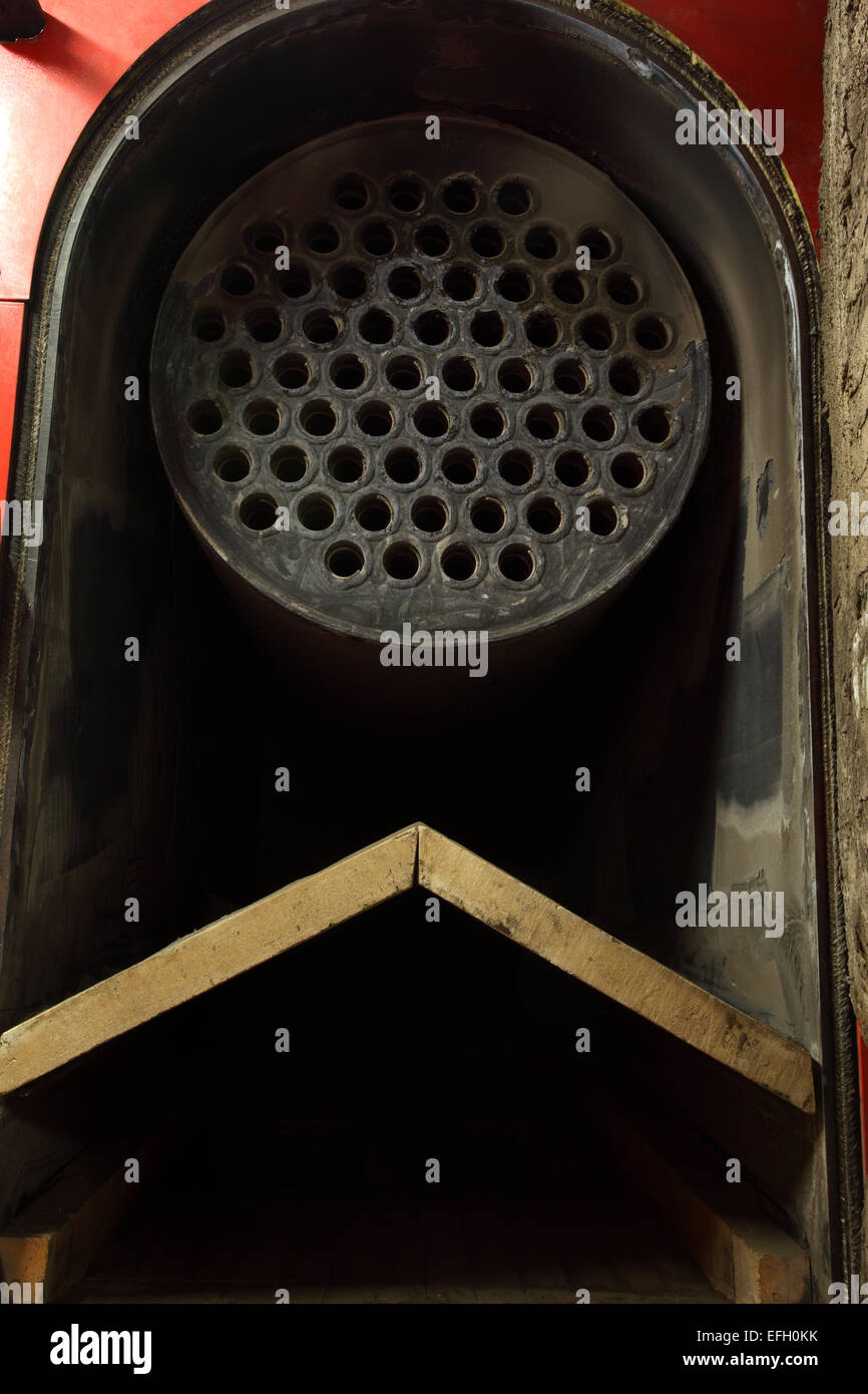 Détail de la machine industrielle perforés en usine biomasse composant, Close up Banque D'Images