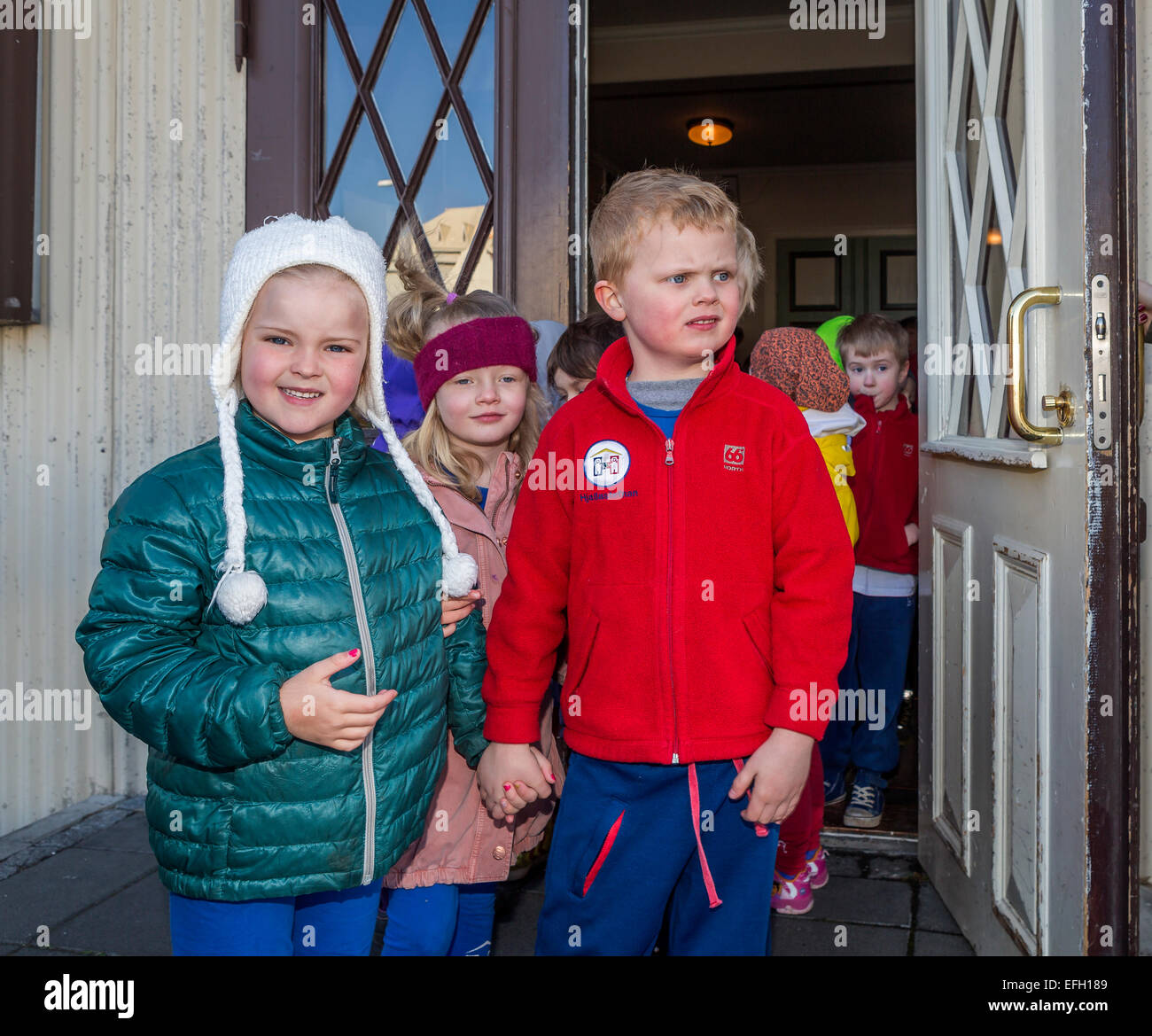 Ensemble, les enfants children's festival annuel, Reykjavik, Islande Banque D'Images