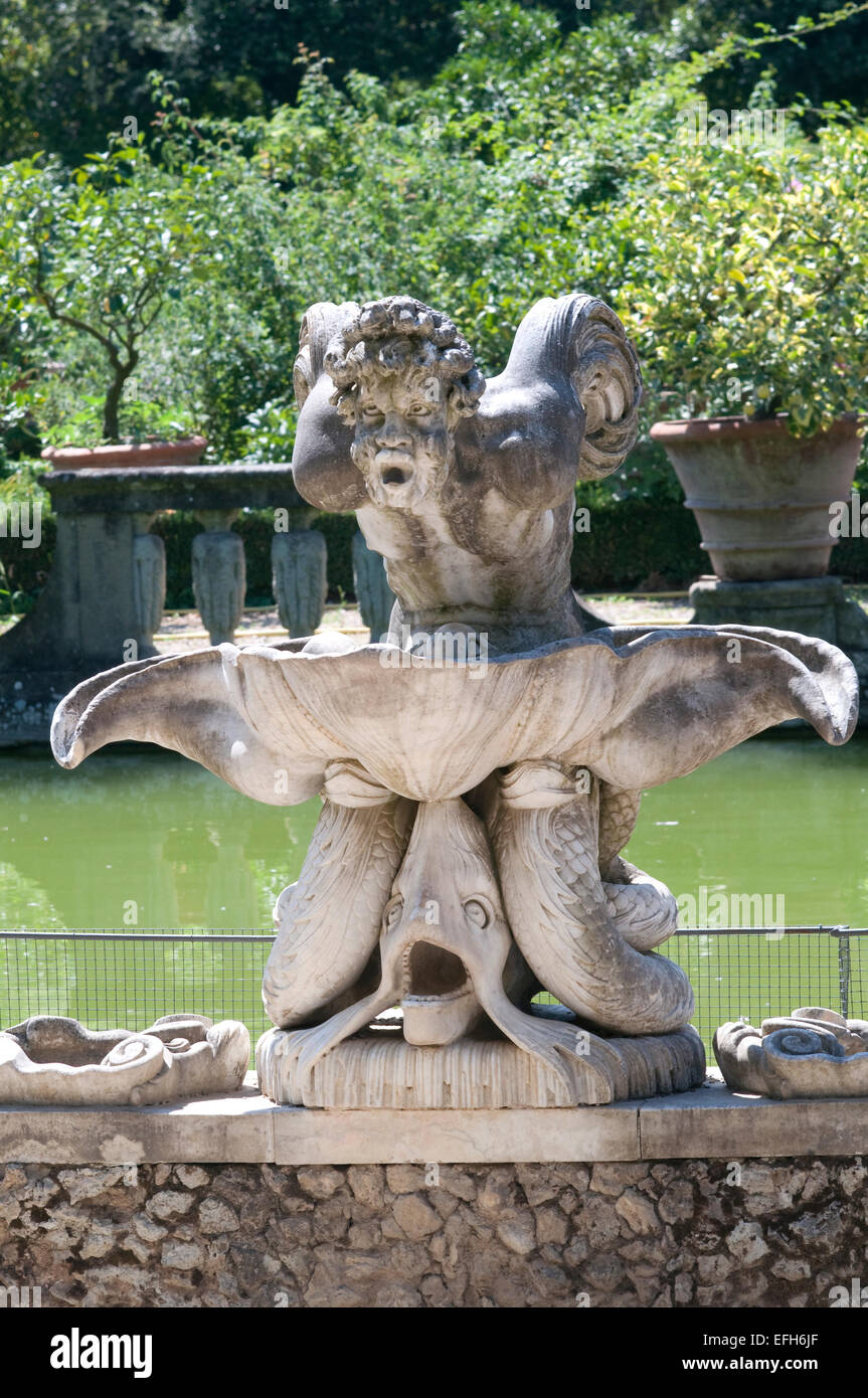 Italie, Toscane, Florence, Giardino Dei Jardin de Boboli, Fontaine Banque D'Images