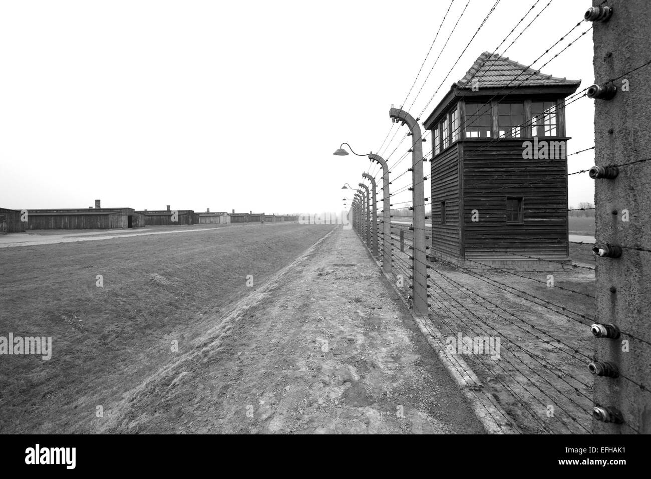 Ll'Auschwitz Birkenau Camp de concentration, Brzezinka, Pologne, Europe Banque D'Images