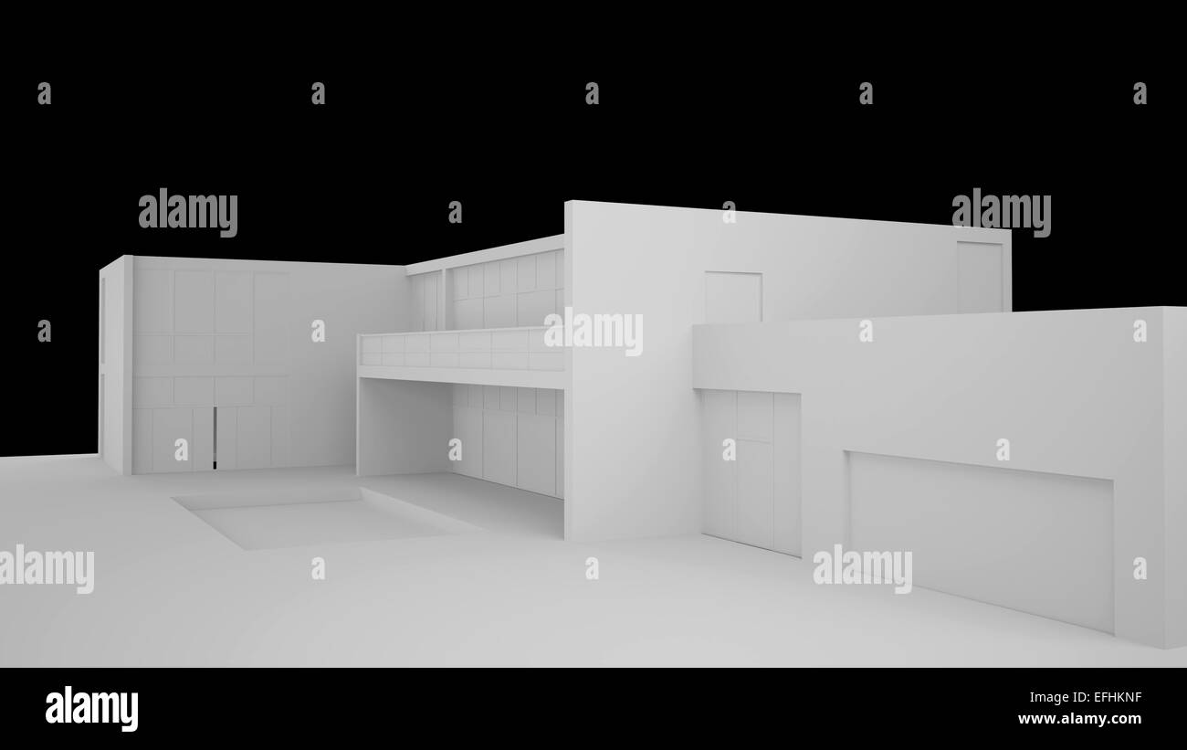 Le rendu extérieur af une maison moderne Banque D'Images
