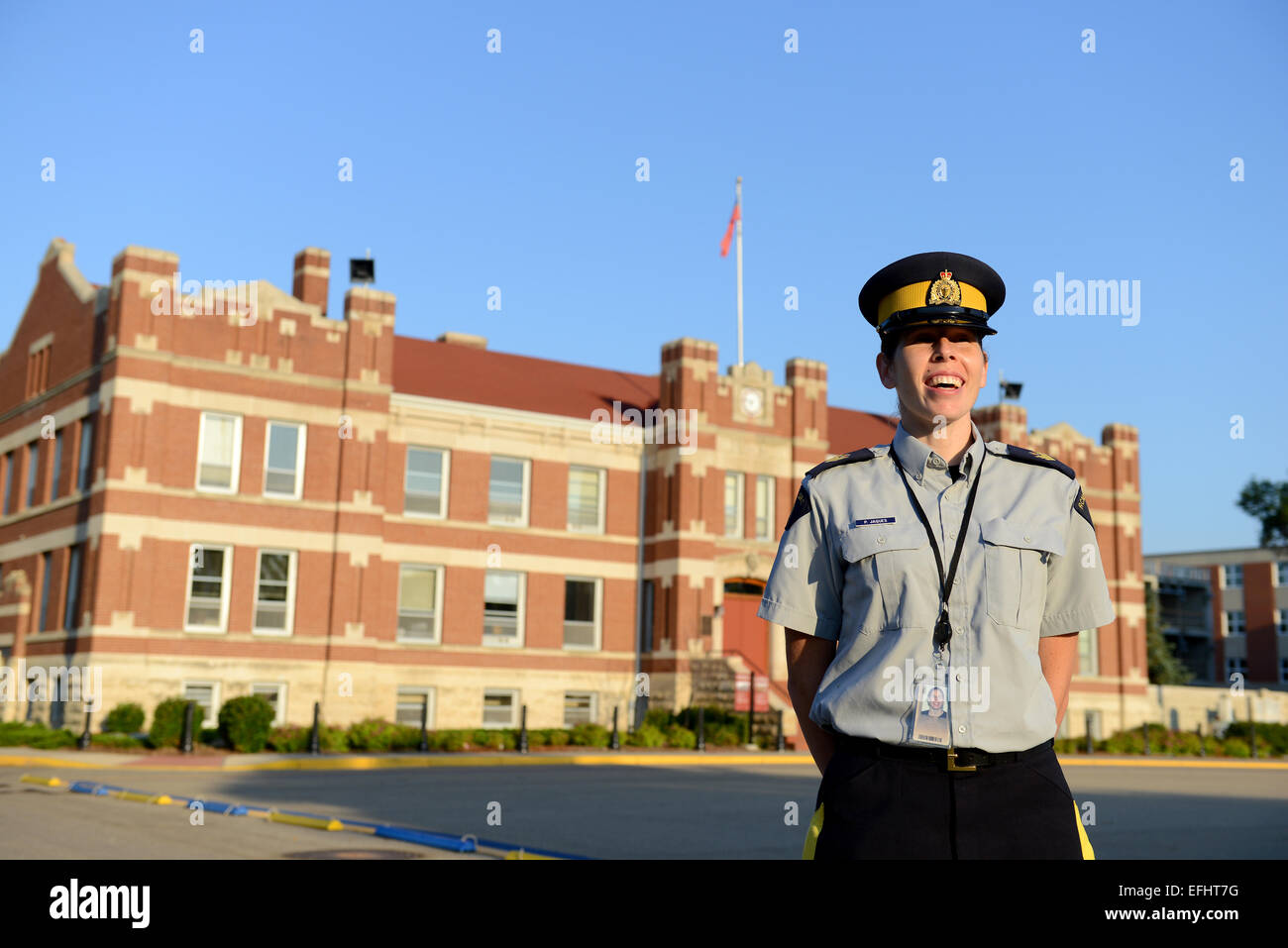 Tunique femme à la Gendarmerie royale du Canada, GRC Division Dépôt de la GRC à Regina, Saskatchewan, Canada Banque D'Images