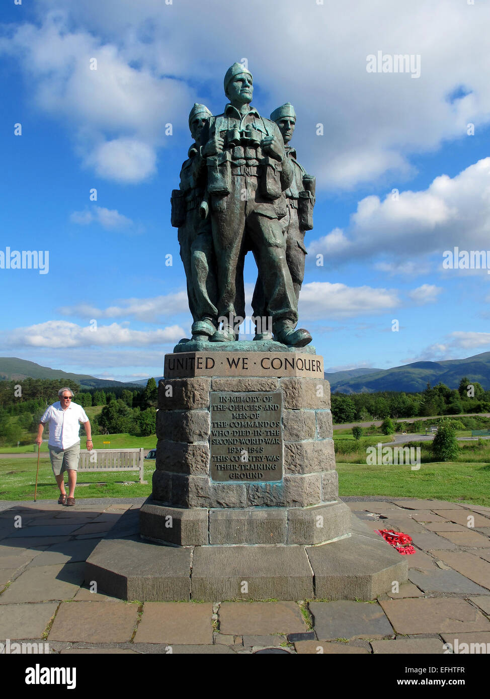 Mémorial Commando Commando Monument dédié aux forces de la WW2, Lochaber, Spean Bridge, Highlands, Écosse Banque D'Images