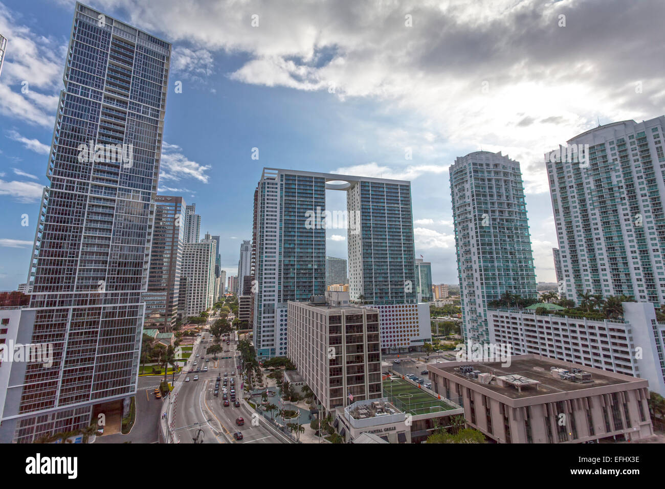 Vue sur le centre-ville de Miami, Miami, Floride, USA Banque D'Images