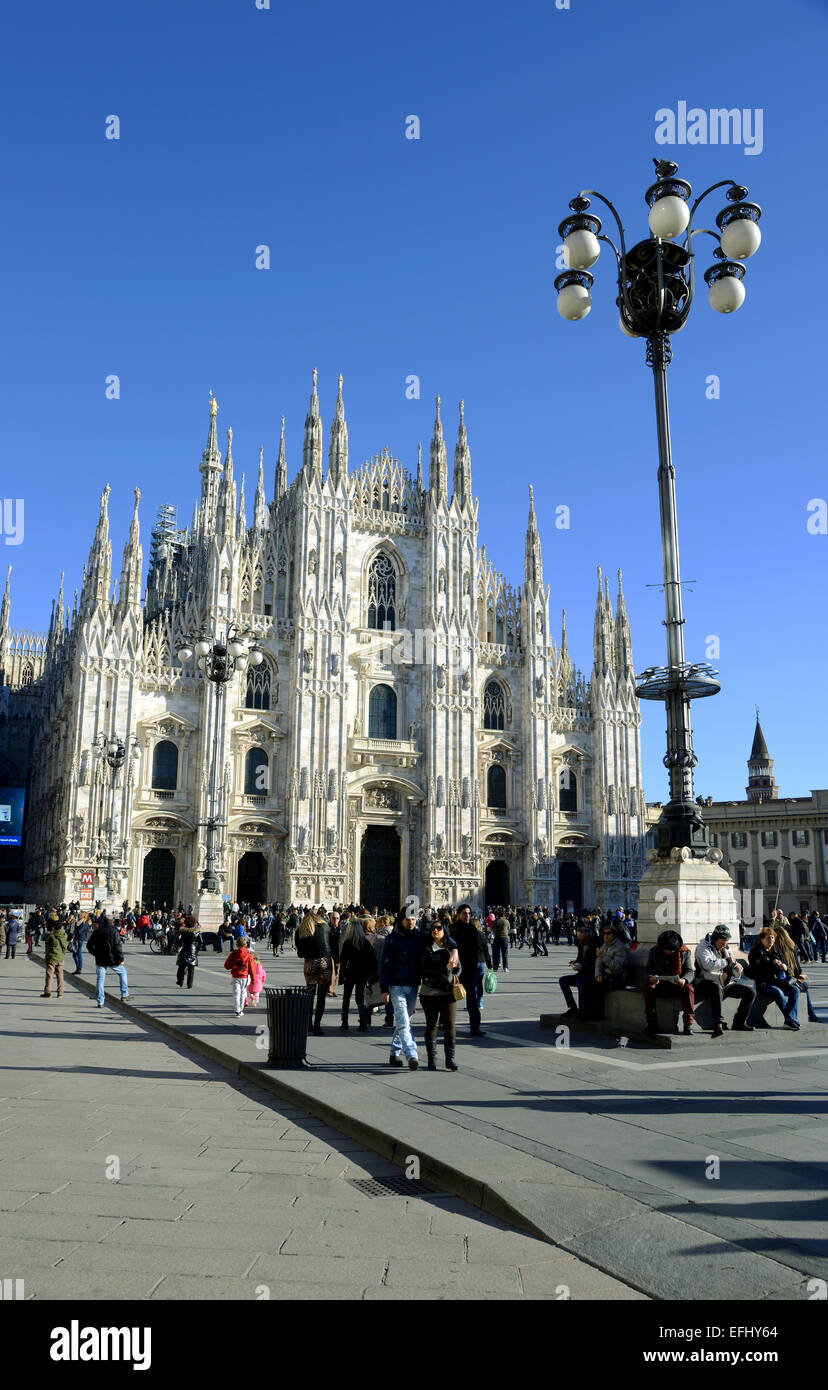 Cathédrale, la cathédrale de Milan, Il Duomo, la cathédrale de Milan, Italie Banque D'Images