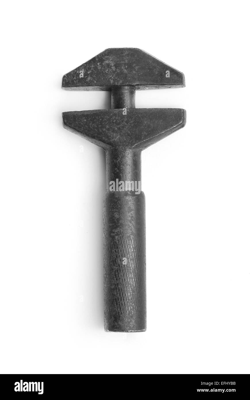 Ancienne clé à molette sur blanc Photo Stock - Alamy