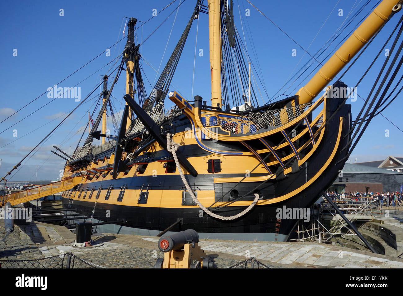HMS Victory, Portsmouth Historic Dockyard, Hampshire, Angleterre, Royaume-Uni Banque D'Images