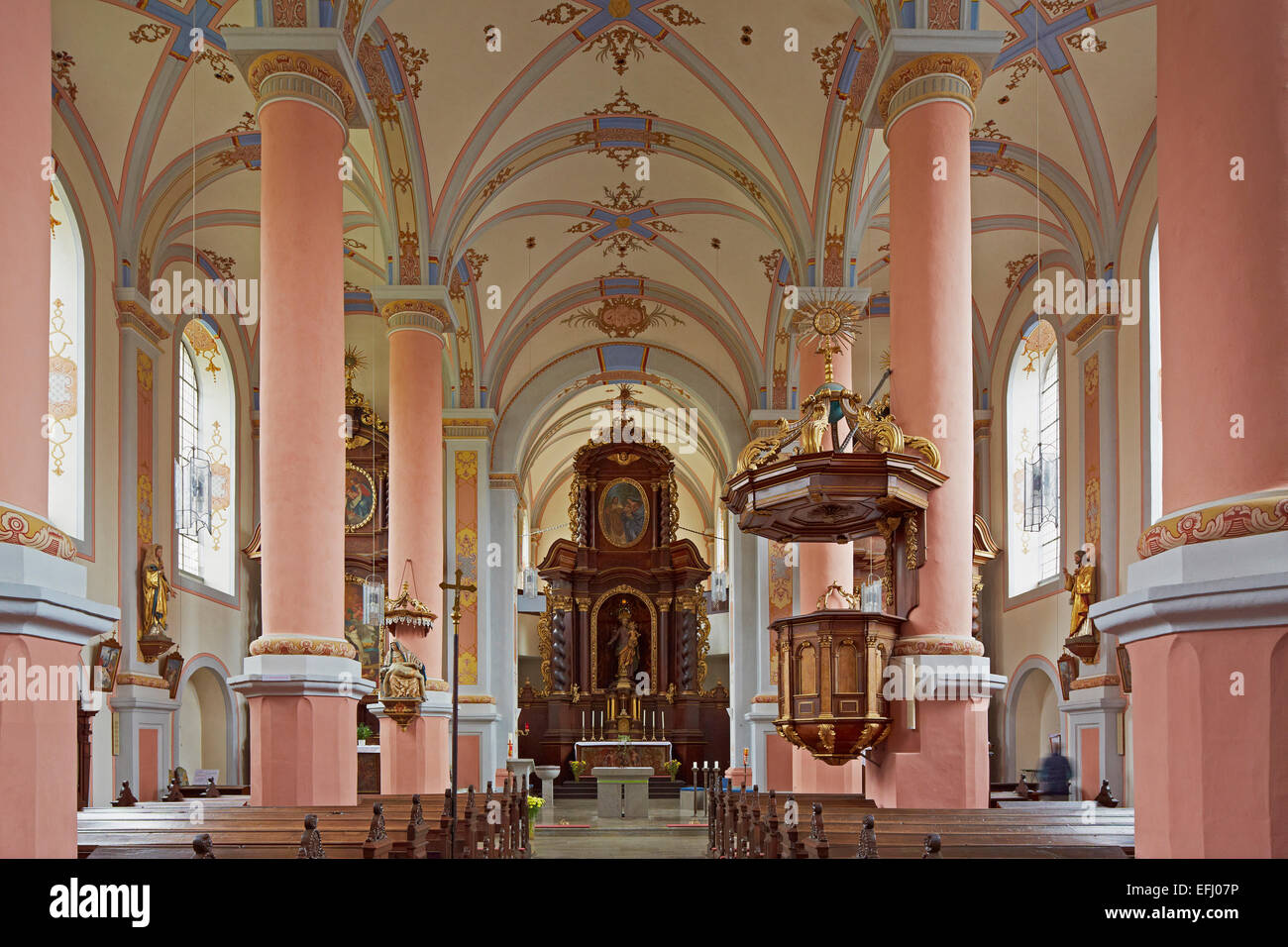Église du Monastère baroque de Beilstein, Mosel, Rhénanie-Palatinat, Allemagne, Europe Banque D'Images