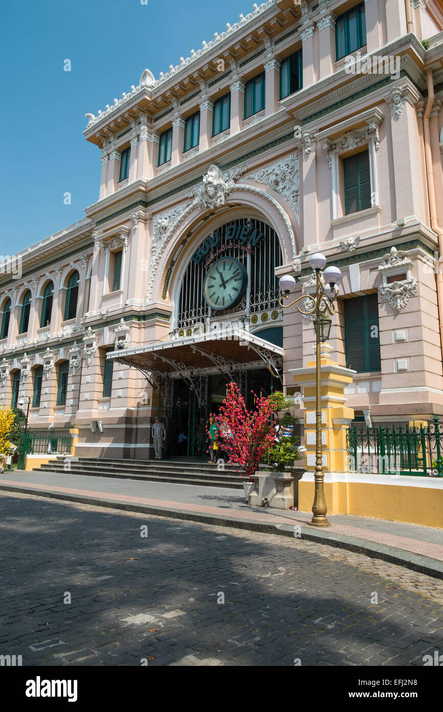 CAN Tho, Vietnam - 26 janvier : Le bureau de Poste Général, construit à la fin du 20e siècle, le 24 janvier 2014 à Ho Chi Minh Banque D'Images