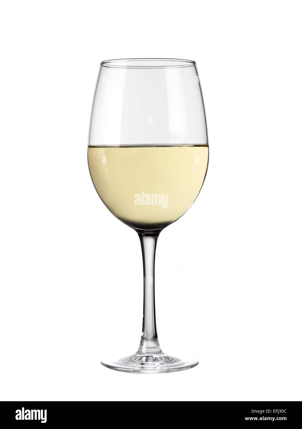 Vin blanc verre isolé sur fond blanc Banque D'Images