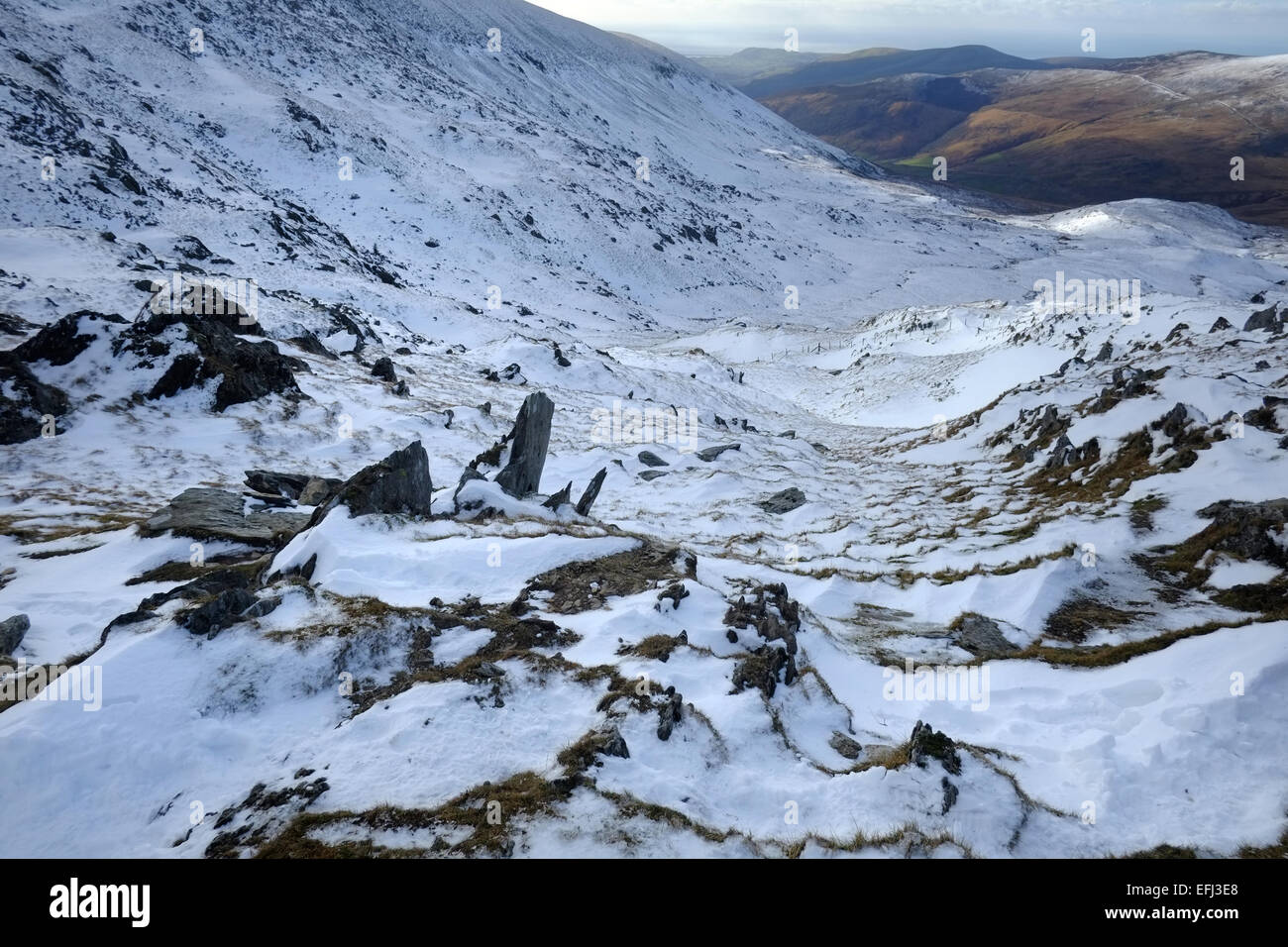 Cadair Idris en hiver avec de la neige Banque D'Images