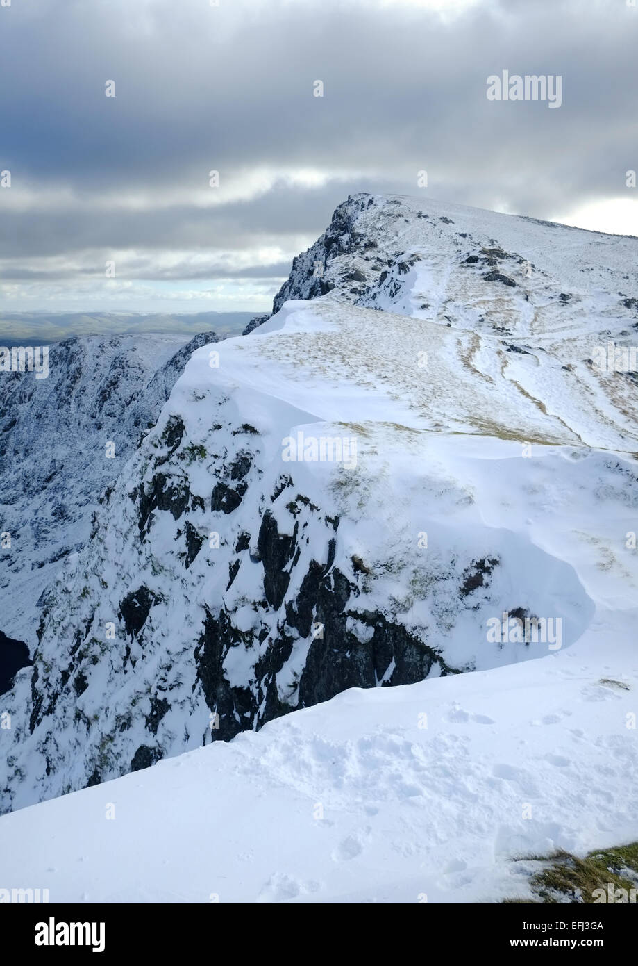 Cadair Idris en hiver avec de la neige Banque D'Images