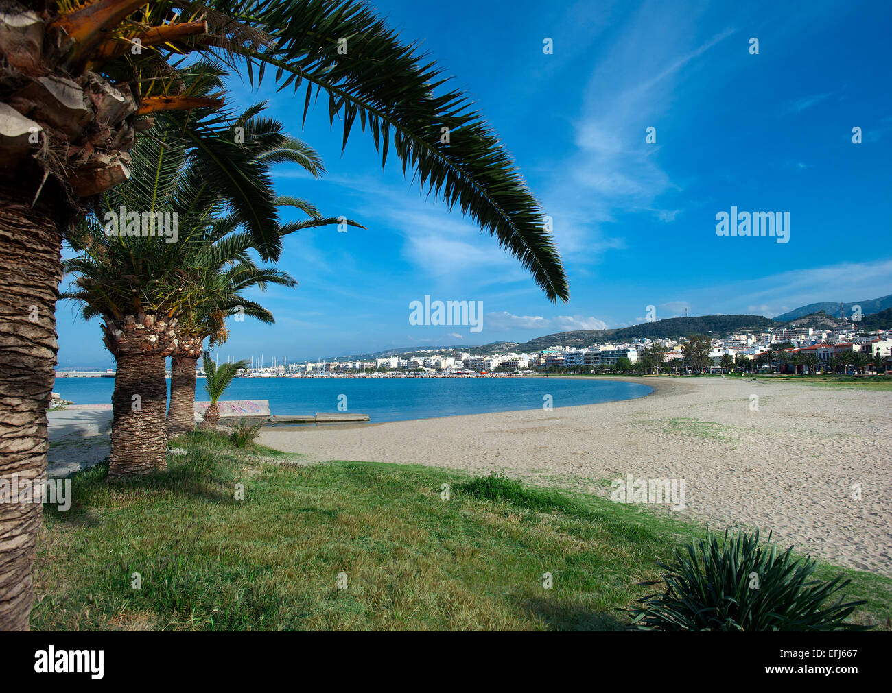 La plage de Rethymnon, Crète, Grèce Banque D'Images