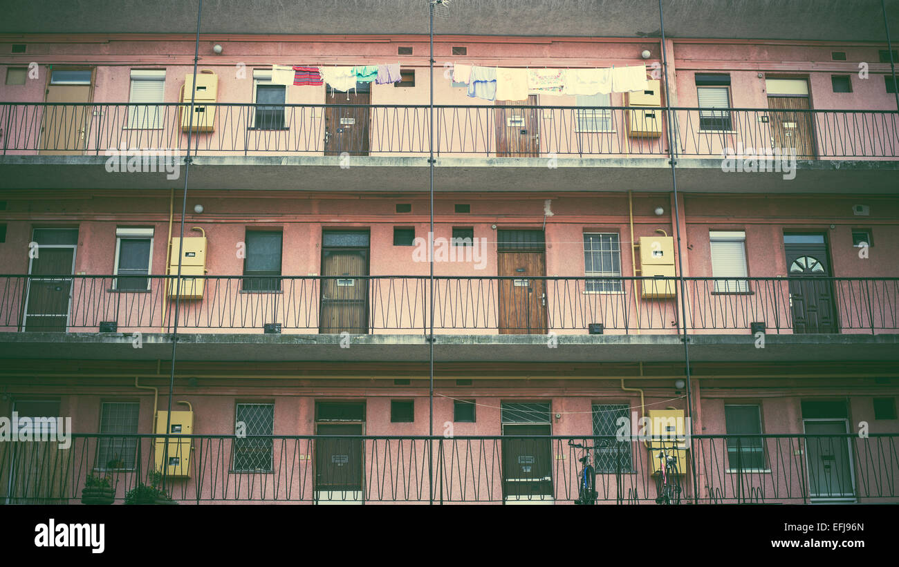 Immeuble de blanchisserie avec séchage en Hongrie Banque D'Images
