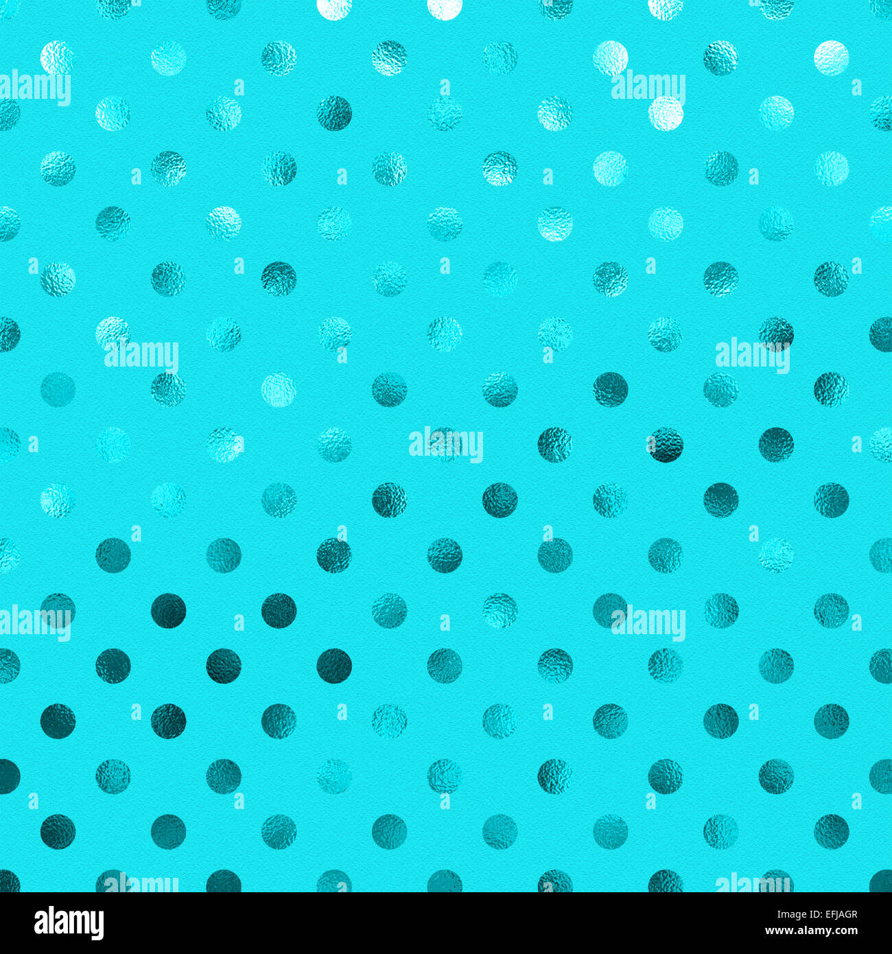Teal Blue film métallique motif à pois Swiss Dots papier texture fond couleur Banque D'Images