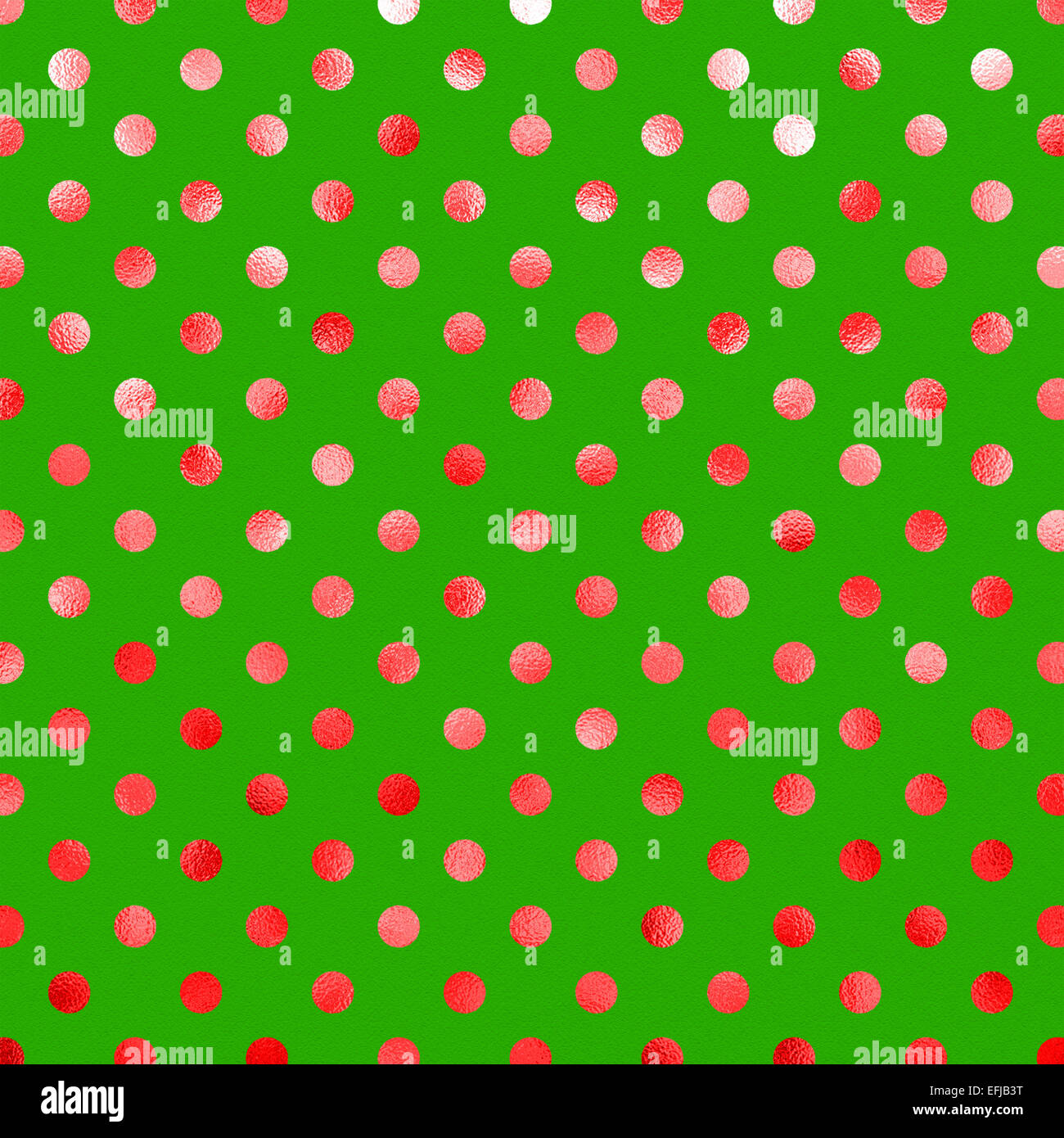 Noël rouge vert feuille métallique motif à pois Swiss Dots papier texture fond couleur Banque D'Images