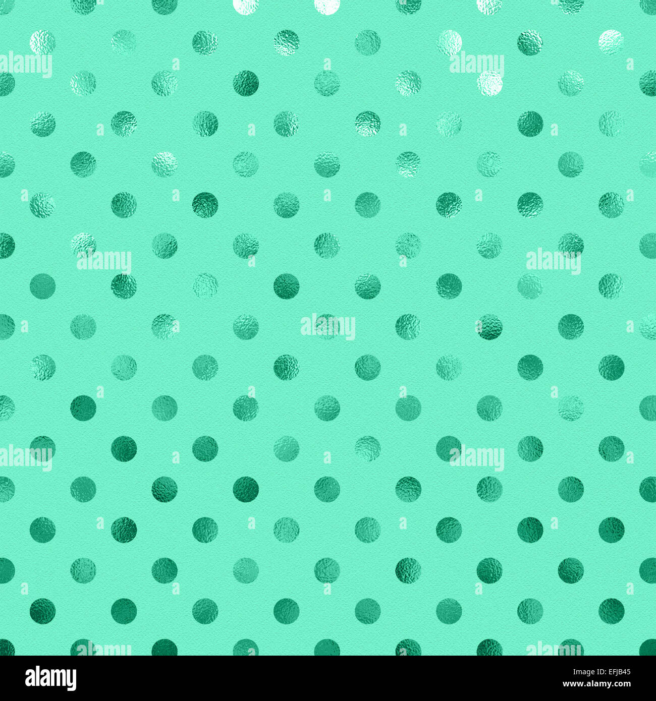 Aqua bleu vert feuille métallique motif à pois Swiss Dots papier texture fond couleur Banque D'Images