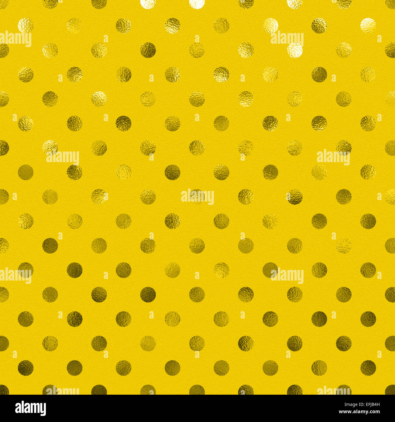 Verge d'Or jaune feuille métallique motif à pois Swiss Dots papier texture fond couleur Banque D'Images