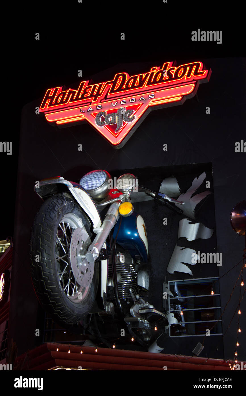 Las Vegas Nevada - Décembre 18 : multi dimensional signe pour la Harley Davidson Cafe, le 18 décembre 2014 à Las Vegas, Nevada Banque D'Images