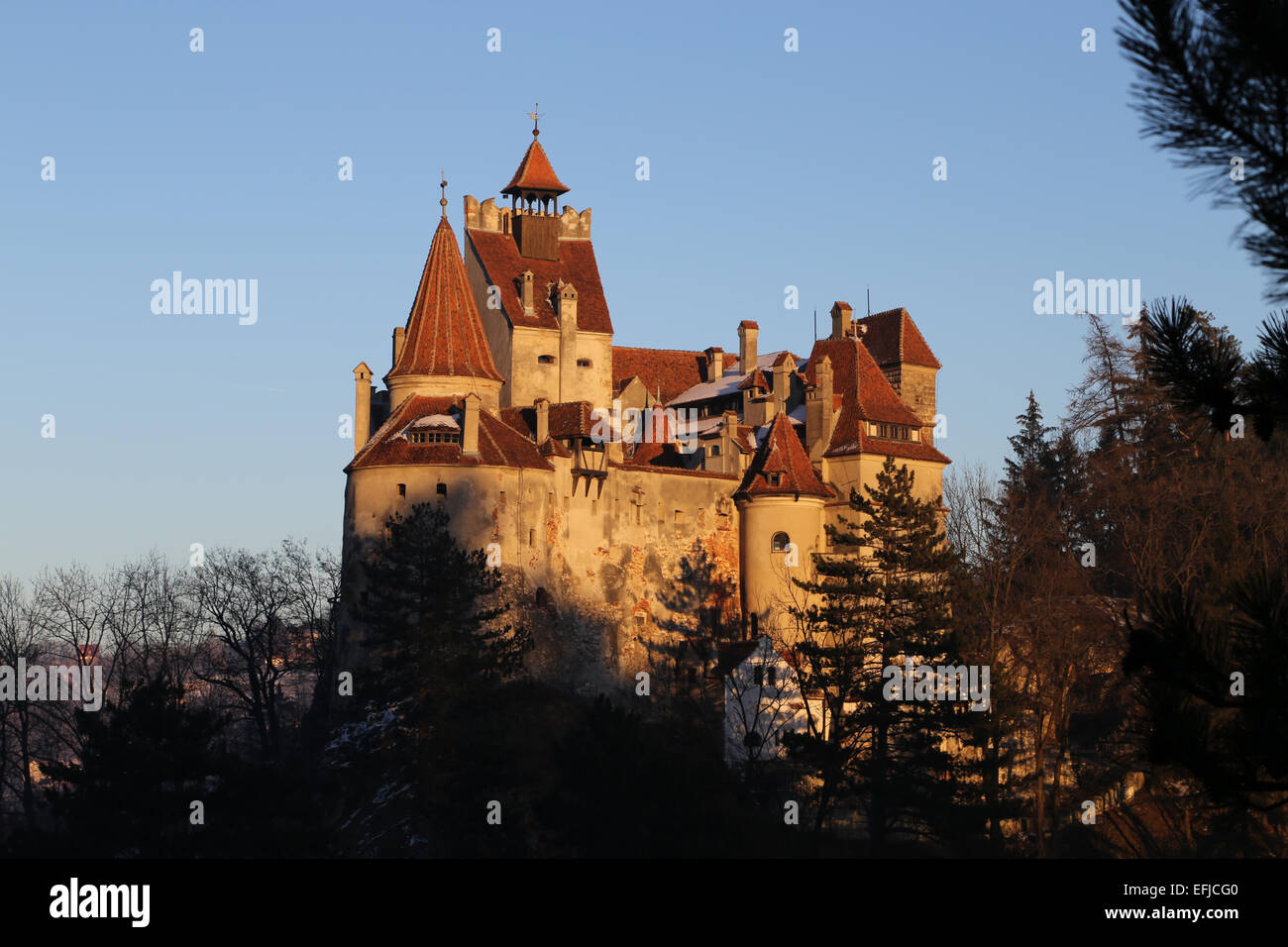 Le Château de Bran en Transylvanie, Roumanie, célèbre résidence de Vlad l'Empaleur (Vlad Tepes), également connu sous le nom de Dracula. Banque D'Images