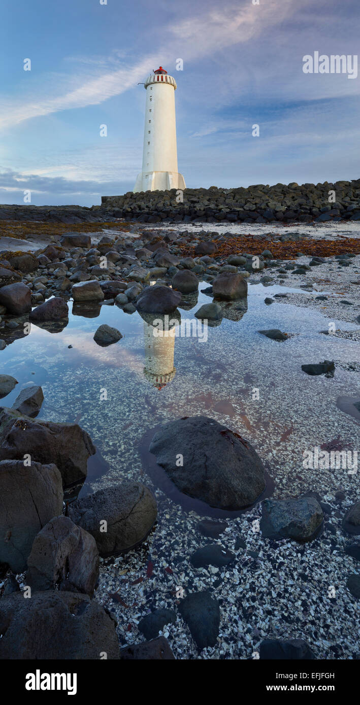 Akranes phare, à l'ouest de l'Islande, Islande Banque D'Images
