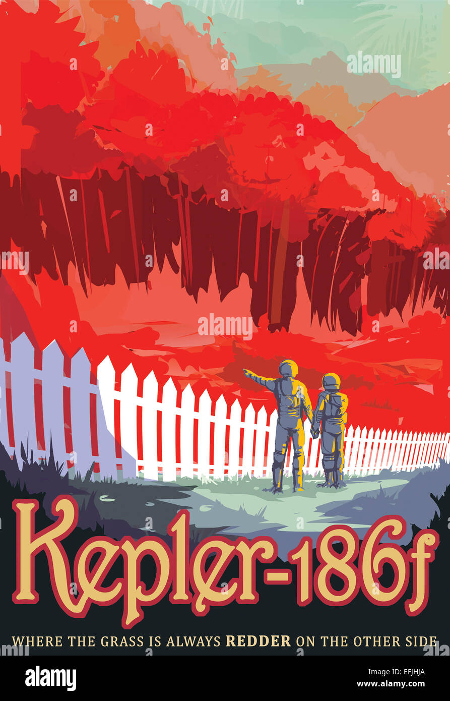 Kepler-186f est la première terre-size planète découverte dans la zone potentiellement habitables autour d'une autre étoile, où l'eau liquide Banque D'Images