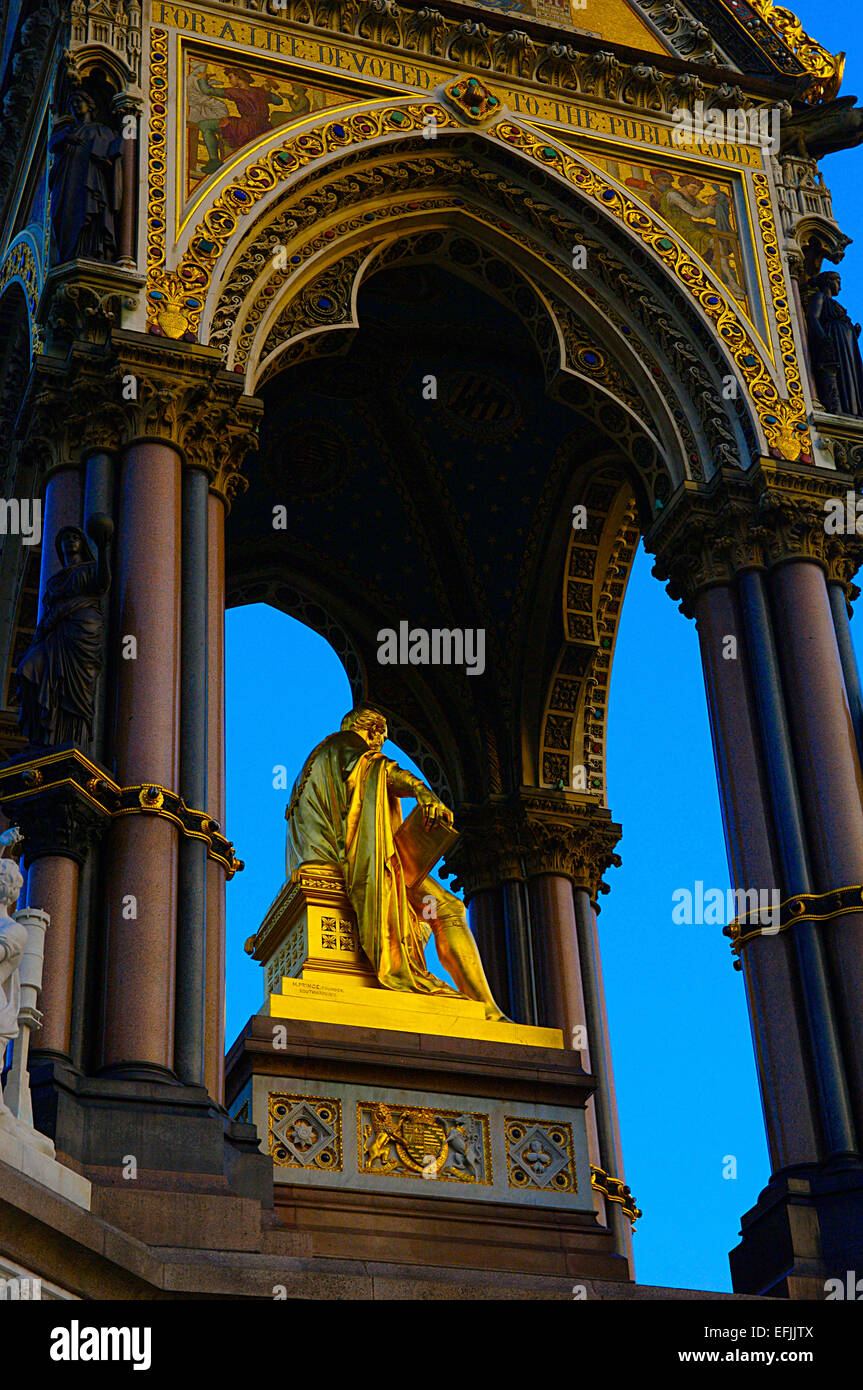 Prince Albert Memorial Statue, Les Jardins de Kensington - London Banque D'Images