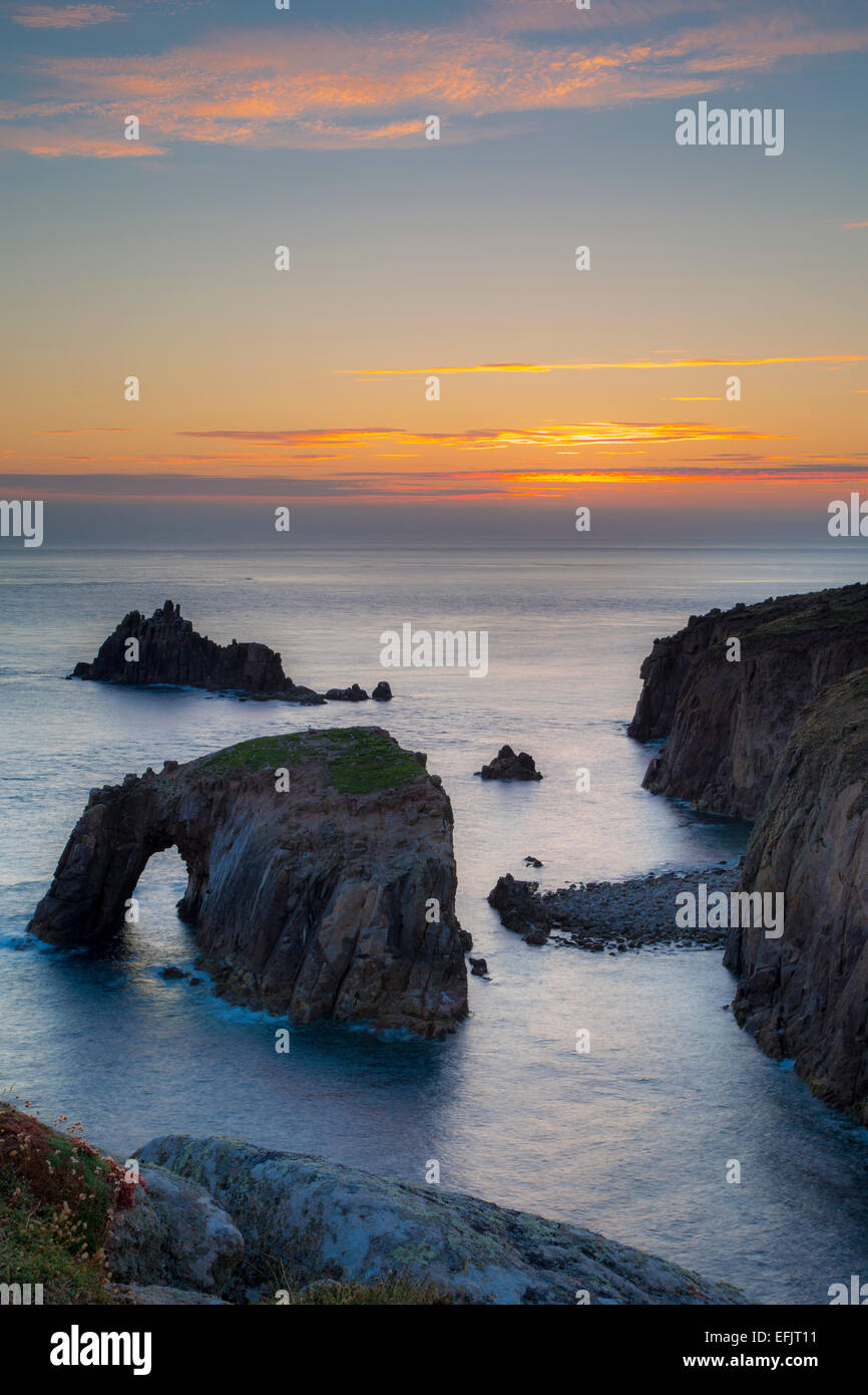 Soirée à Land's End, Cornwall, Angleterre Banque D'Images