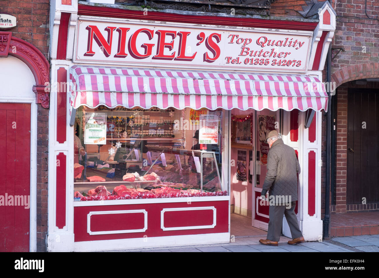 Nigel's, boucherie traditionnelle anglaise à Ashbourne, Derbyshire, Angleterre, Royaume-Uni Banque D'Images