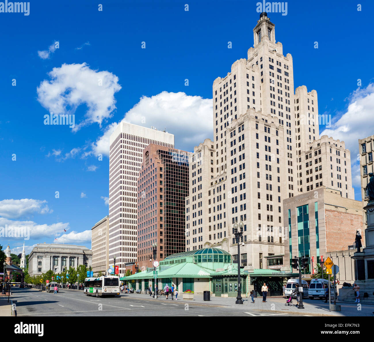 Kennedy Plaza dans le centre-ville de Providence, Rhode Island, USA Banque D'Images