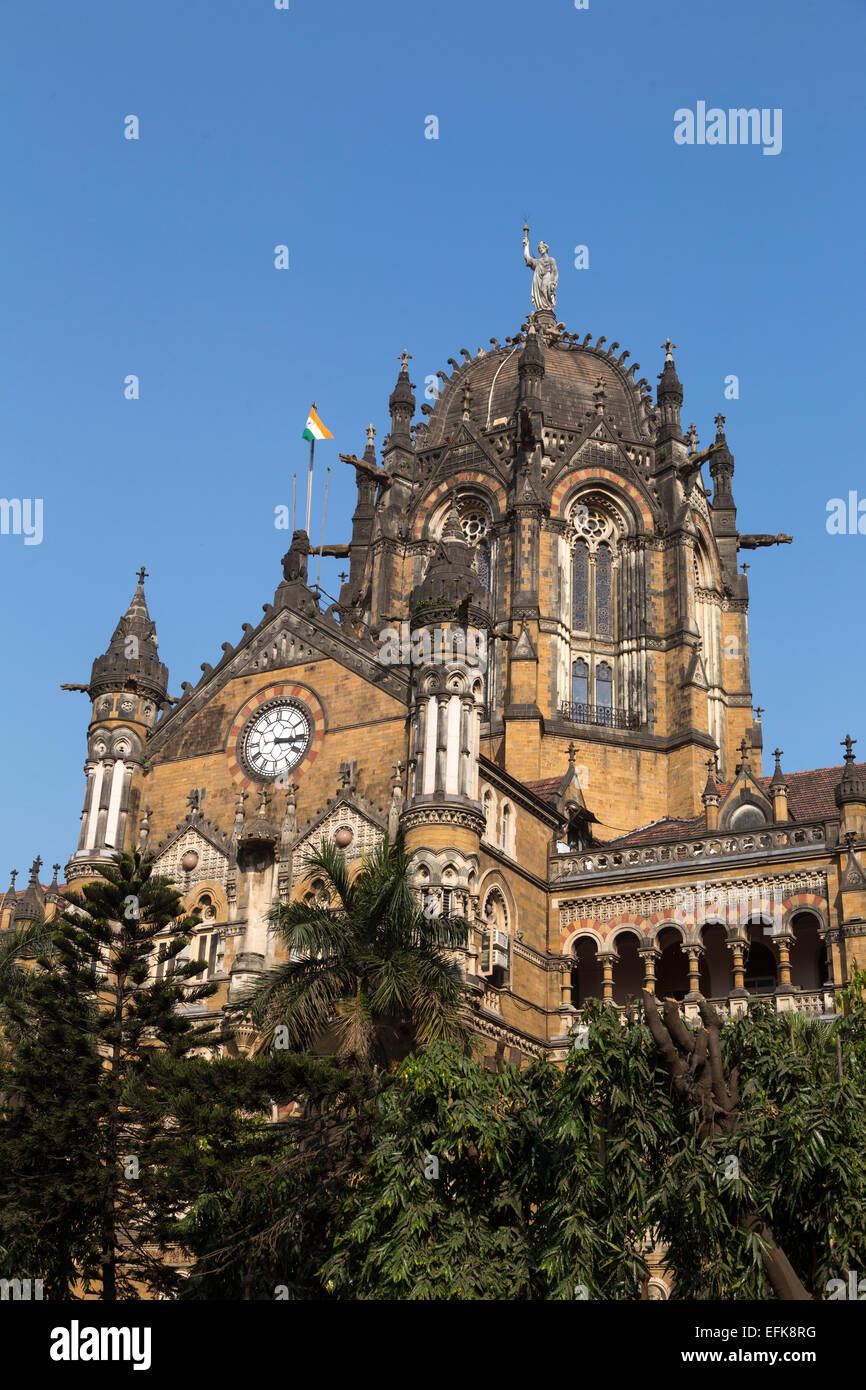 L'Inde, Maharashtra, Mumbai, la Gare Chhatrapati Shivaji (Victoria Terminus) Banque D'Images