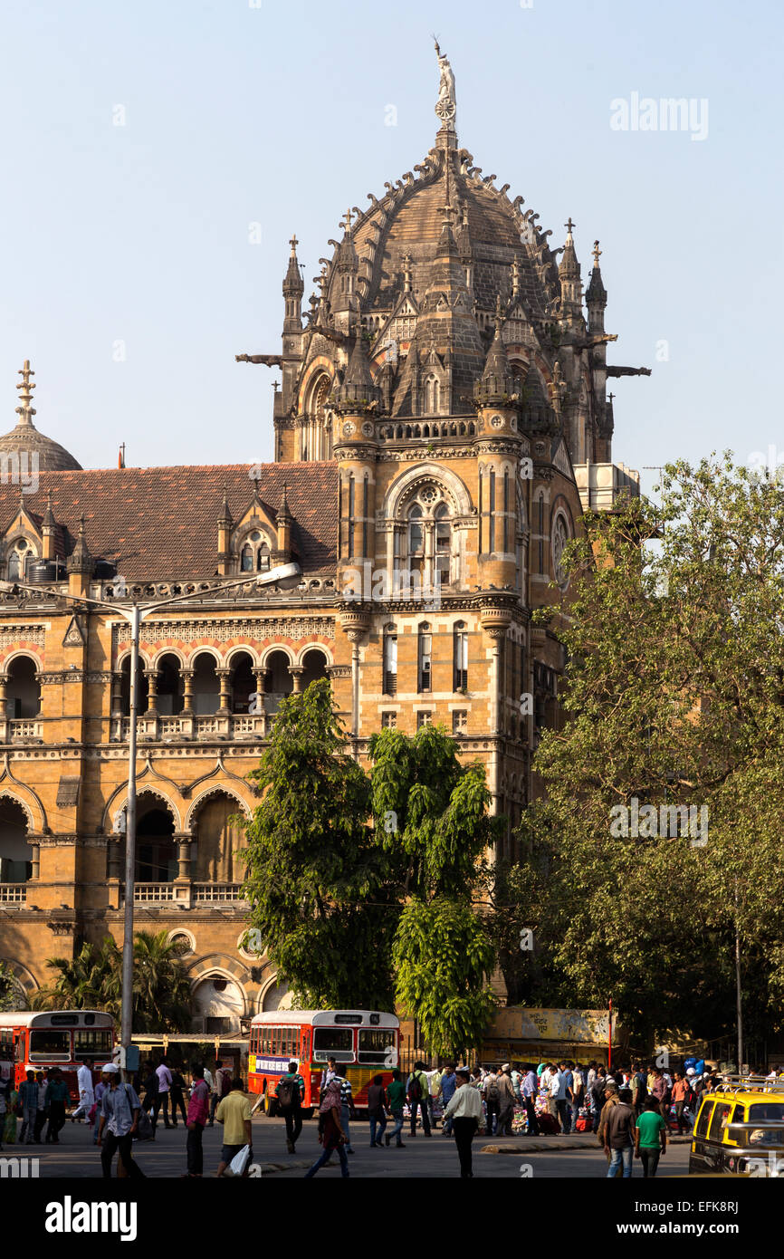 L'Inde, Maharashtra, Mumbai, la Gare Chhatrapati Shivaji (Victoria Terminus) Banque D'Images