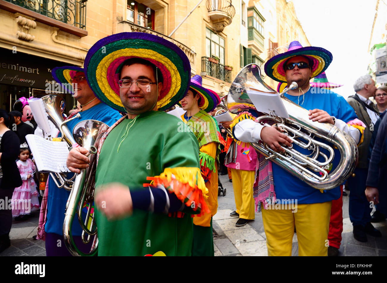 Carnaval à La Valette la capitale de Malte Banque D'Images